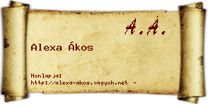 Alexa Ákos névjegykártya